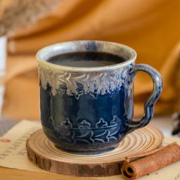glimpse homes Bending 220ml Blue Ceramic (Set of 2) Tea Cup-picture-27