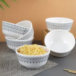 Melamine White Round Dinner Bowl Set Of 6 By Market 99-picture-21