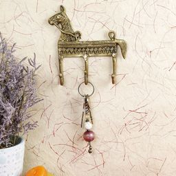 Imli Street Gold-Toned Horse Design Brass Keys Wall Hook-14