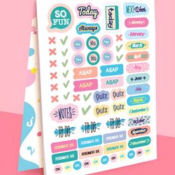 Doodle White & Blue A5 10 Pages Sticker Book-image-25