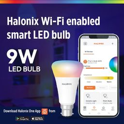 Halonix Wi-Fi Enabled Smart LED Bulb 9W B22D (16 Million Colors + Warm White/Neutral White/White) (Compatible with Amazon Alexa and Google Assistant) image 3