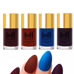 MI FASHION Set of 4 Velvet Matte Long Lasting Vegan Nail Polish - 9.9 ml each-image-71