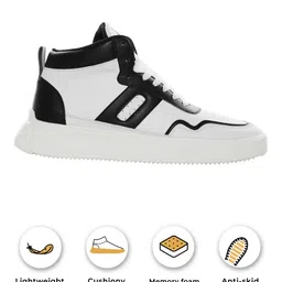 yoho Men Mid Top Colourblocked Lightweight Memory Foam Insole Basics Sneakers image 4