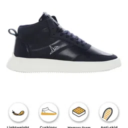 yoho Men Mid Top Colourblocked Lightweight Memory Foam Insole Contrast Sole Sneakers image 5