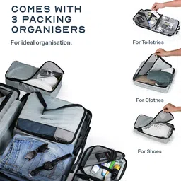 Assembly Set Of 2 Textured Hard Cabin-Sized Large-Sized Trolley Bags 40L 85L image 4