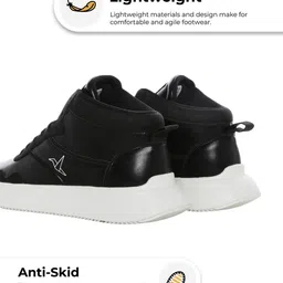 yoho Men Mid Top Lightweight Memory Foam Insole Contrast Sole Sneakers image 3