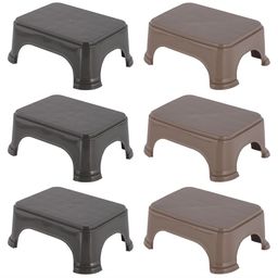 Kuber Industries6-Pcs Brown & Grey Strong & Durable Bathroom Stools-74