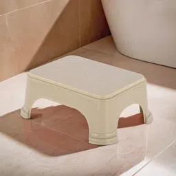 Kuber Industries Beige Durable Square Bathroom Stool-18