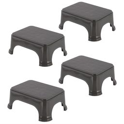 Kuber Industries 4-Pcs Grey Strong Durable Bathroom Stools-7