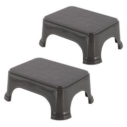 Kuber Industries 2-Pcs Grey Strong & Durable Bathroom Stools-72
