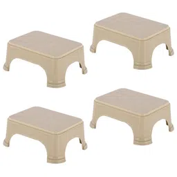 Kuber Industries 4-Pcs Beige Strong Durable Bathroom Stools-41