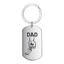 m men style Personalized Custom Big Hands Small Hands Name Keychain Parents And Child Fist Bump Keyring Bikes/Car/Double Key Ring/Office Home Keychain image 1