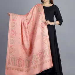 HANDICRAFT PALACE Women Pink Woven-Design Shawl-image-22