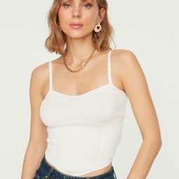 Trendyol Women White Ribbed Crop Top-image-75