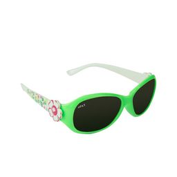 Spiky Unisex Kids Black Lens & Green Oval Sunglasses with Polarised Lens-86