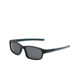 KOSCH ELEMENTE Men Grey Lens & Black Rectangle Sunglasses with Polarised Lens image 4