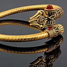 EL REGALO Men Gold-Toned & Brown Antique Kada Bracelet-image-66