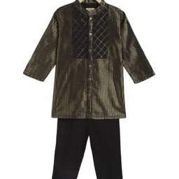 Tiber Taber Boys Striped Regular Pure Cotton Kurta with Pyjama-picture-11