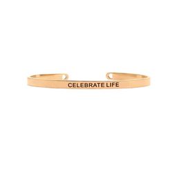 JOKER & WITCH Rose Gold-Plated Stainless Steel Celebrate Life Mantra Band-image-57