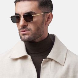 Shisen Fox RAION Unisex Aviator Sunglasses SG160-Gold-55