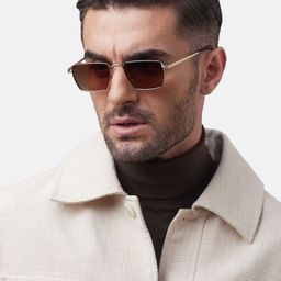 Shisen Fox RAION Unisex Aviator Sunglasses SG161-Gold-48