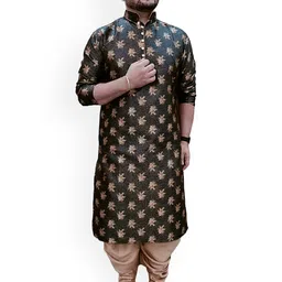 Larwa Woven Design Jacquard Kurta With Salwar-image-10