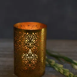 Manor House Gold-Toned Pillar Candle Holder-image-35