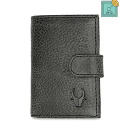 WildHorn Unisex Black Textured RFID Protected Leather Card Holder-image-61