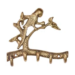 Indianshelf Parrot Patterned Brass Wall Hooks Key Holder-50
