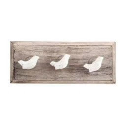 Indianshelf Beige & White Bird Wooden Wall Hooks Key Holder-31