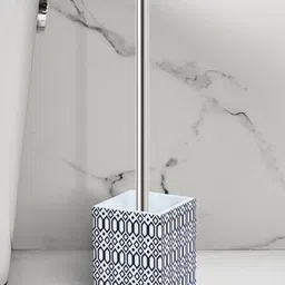 OBSESSIONS Black & White Textured Toilet Brush With Holder-21