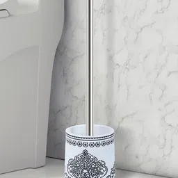 OBSESSIONS White & Black Textured Toilet Brush With Holder-57