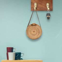 BRICK BROWN Brown Printed Key Holders With Antique Brass Hooks-image-17