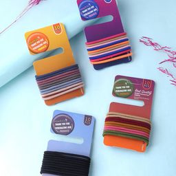 Yellow Chimes Women Multicolor Rubber Bands Soft & Stretchy Ponytail Holders-15
