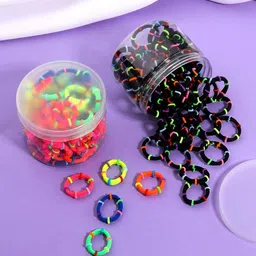 Melbees by Yellow Chimes Girls Set Of 100 Rubber Bands Ponytail Holders with Storage Box-47