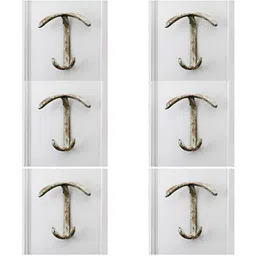 IndianShelf Bronze 6 Pieces Iron Loop Wall Hooks-image-3
