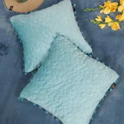 hosta homes Blue Velvet Abstract 16X16 Inches Cushion Covers (Pack of 2)-picture-25