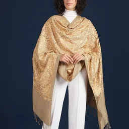 Zamour Ethnic Motifs Embroidered Woollen Shawl-picture-48