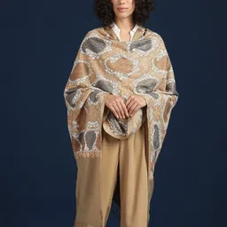 Zamour Paisley Embroidered Woollen Shawl-picture-10