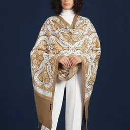 Zamour Ethnic Motifs Embroidered Woollen Shawl-picture-53