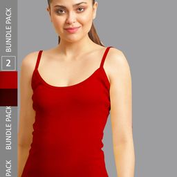 FBAR Pack Of 2 Non-Padded Pure Cotton Skin Friendly Camisoles-image-39