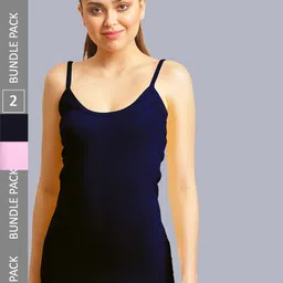 FBAR Pack Of 2 Non-Padded Pure Cotton Bio Wash Camisoles-image-51