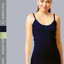 FBAR Pack Of 2 Non-Padded Pure Cotton Bio Wash Camisoles-image-76