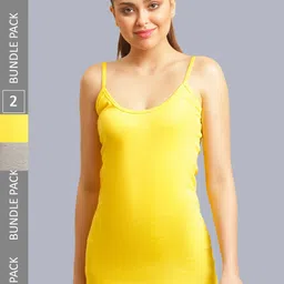 FBAR Pack Of 2 Sleeveless Cotton Long Camisoles-image-77