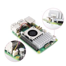 Raspberry Pi 5 Active Cooler RPi 5 Cooling Kit with Blower Fan & Heatsink Temperature Controlled Cooling Fan for Raspberry Pi 5 For Aluminium Heatsink Cooling Fan Compatible with Raspberry Pi 5 4GB, and 8GB - Silver - RS5760Raspberry Pi 5 Active Cooler RPi 5 Cooling Kit with Blower Fan & Heatsink Temperature Controlled Cooling Fan for Raspberry Pi 5 For Aluminium Heatsink Cooling Fan Compatible with Raspberry Pi 5 4GB, and 8GB - Silver - RS5760 image 2