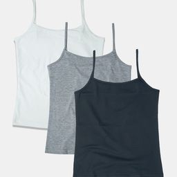 Sillysally Girls Pack Of 3 Non Padded Adjustable Straps Camisoles-picture-45