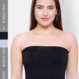 NOIRA Pack Of 2 Non-Padded Strapless Cotton Camisoles-image-12