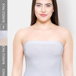 NOIRA Pack Of 2 Cotton Strapless Camisoles-image-62