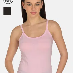 mod & shy Women Pack Of 2 Black & Pink Solid Camisoles MS262263Cami-image-96