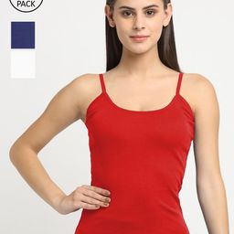 Friskers Women Pack Of 3 Solid Non-Padded Regular-Fit Camisoles-image-45